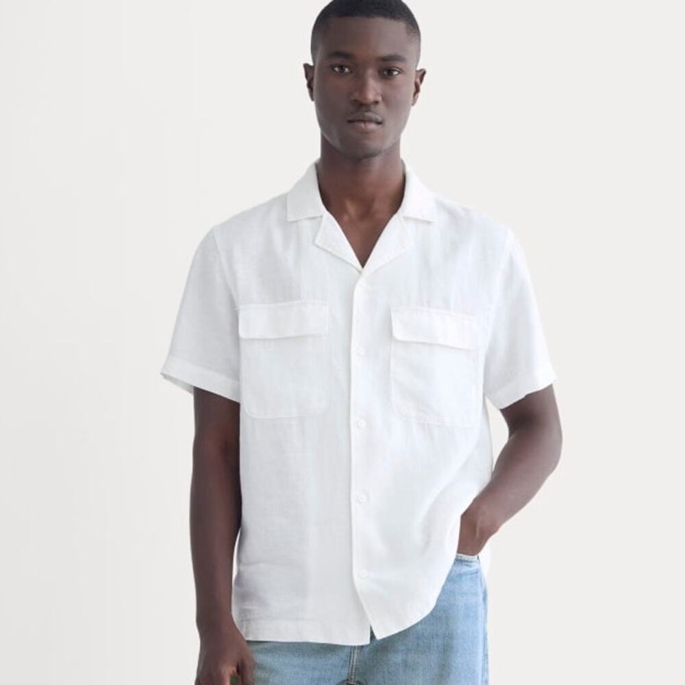 Everlane The White Resort Shirt in Linen